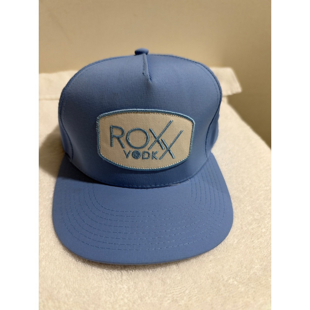 Roxx Vodka Pukka Inc Snapback Hat Light Blue Embroidered Logo Flat Brim Cap